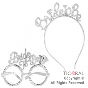 SET VINCHA Y ANTEOJOS BRIDE TO BE PLATA X 1